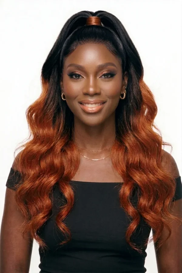 Body Wave, colour 1/350 Jet black to copper ginger