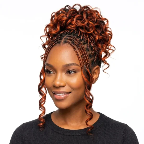 Short Ponytail, colour 1/350 Jet black to copper ginger