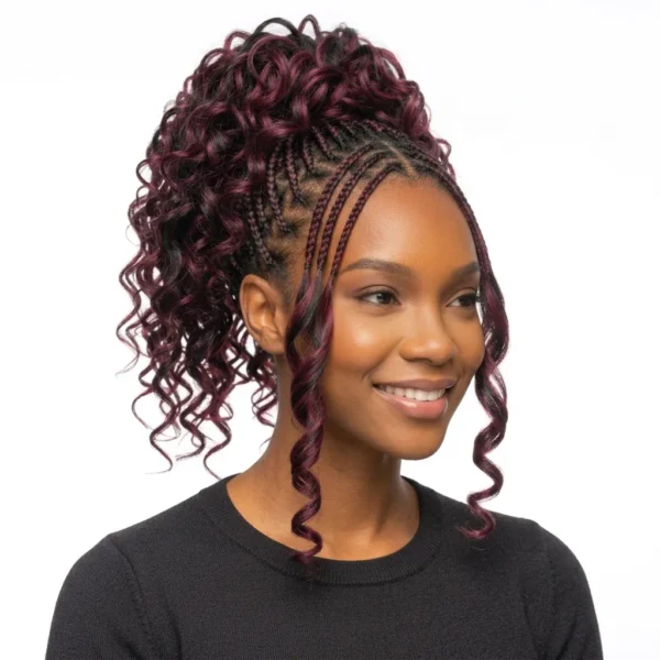 Short Ponytail, colour 1/900 Jet black to deep wine
