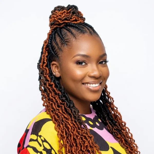 Super Natural Locs, colour 1/350 Jet black to copper ginger